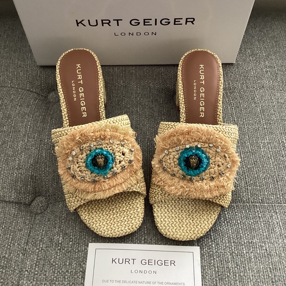 Kurt Geiger London Olive Block Heel Slide Sandal (Women), size 6.5US / 36.5EU - Picture 1 of 12